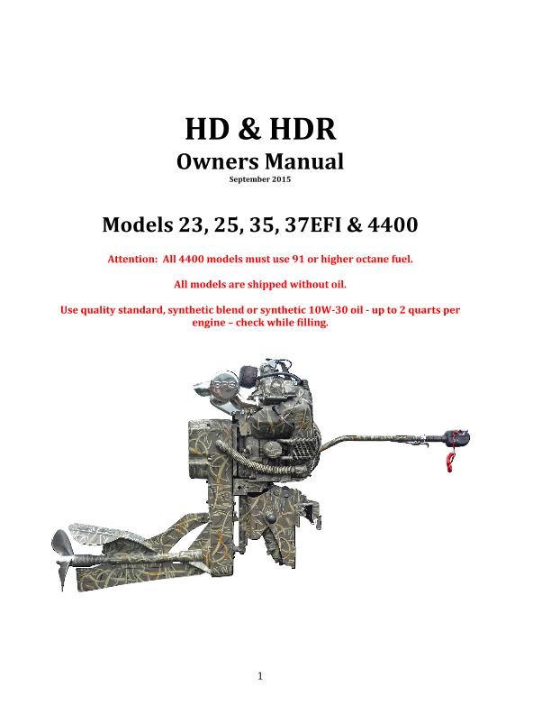Mud Buddy HD & HDR Sport Owners Manual